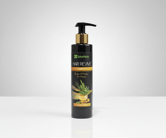 SabsMeds Hair Revive Shampoo bottle, front view