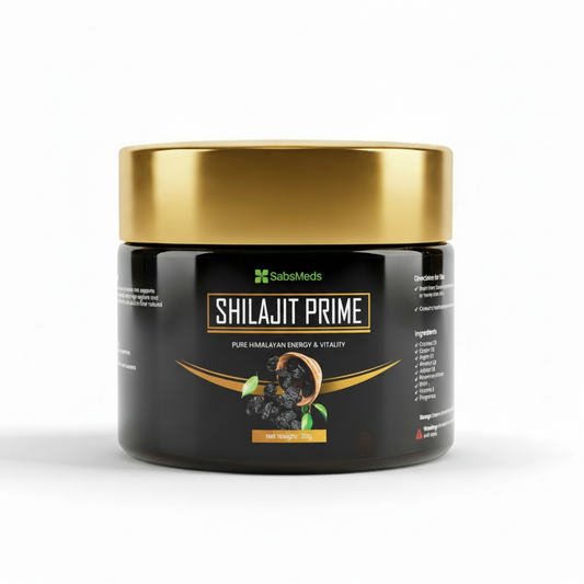 SabsMeds Shilajit Prime Himalayan Resin jar, front view